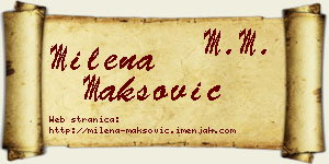 Milena Maksović vizit kartica